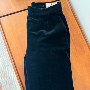 Vintage Midnight Black Velvet Trousers made in France